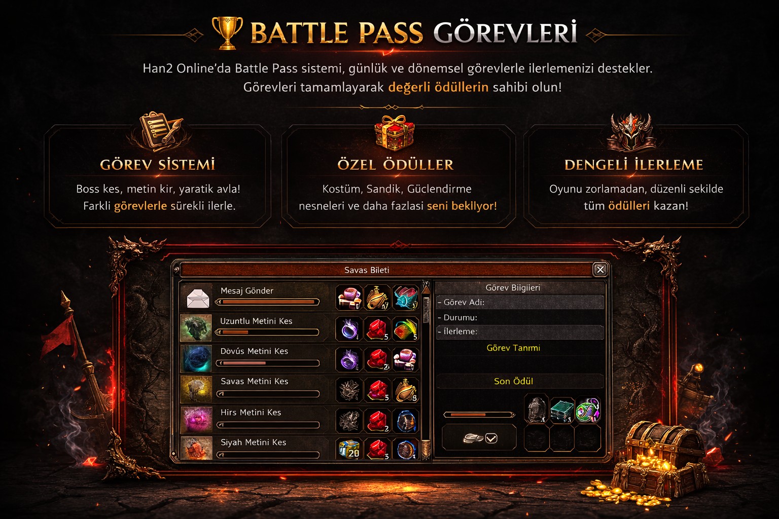 Han2 Online Battle Pass Görevleri