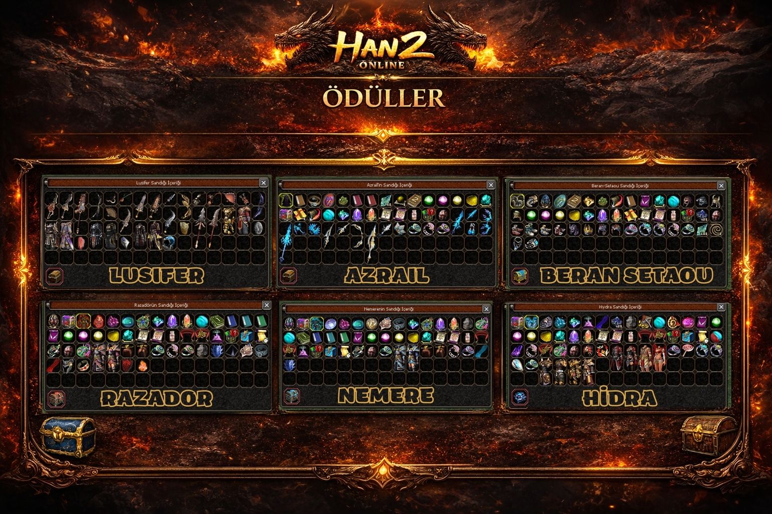 Han2 Online Boss ve Zindan İçerikleri