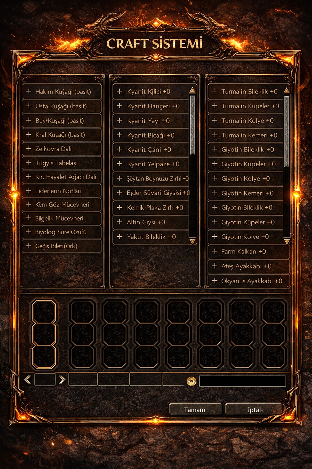 Han2 Online Craft Sistemleri